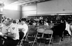 A very attentive audience and lots of empty chairs at the general session, including a young Bob Rennick, who at the time I think was the training officer at the Columbia Fire Department.
