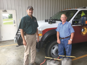 Left to Right: MO Department of Conservation Resource Technician Michael Schulte and Osage Fire Protection District Chief Dennis Braun. 