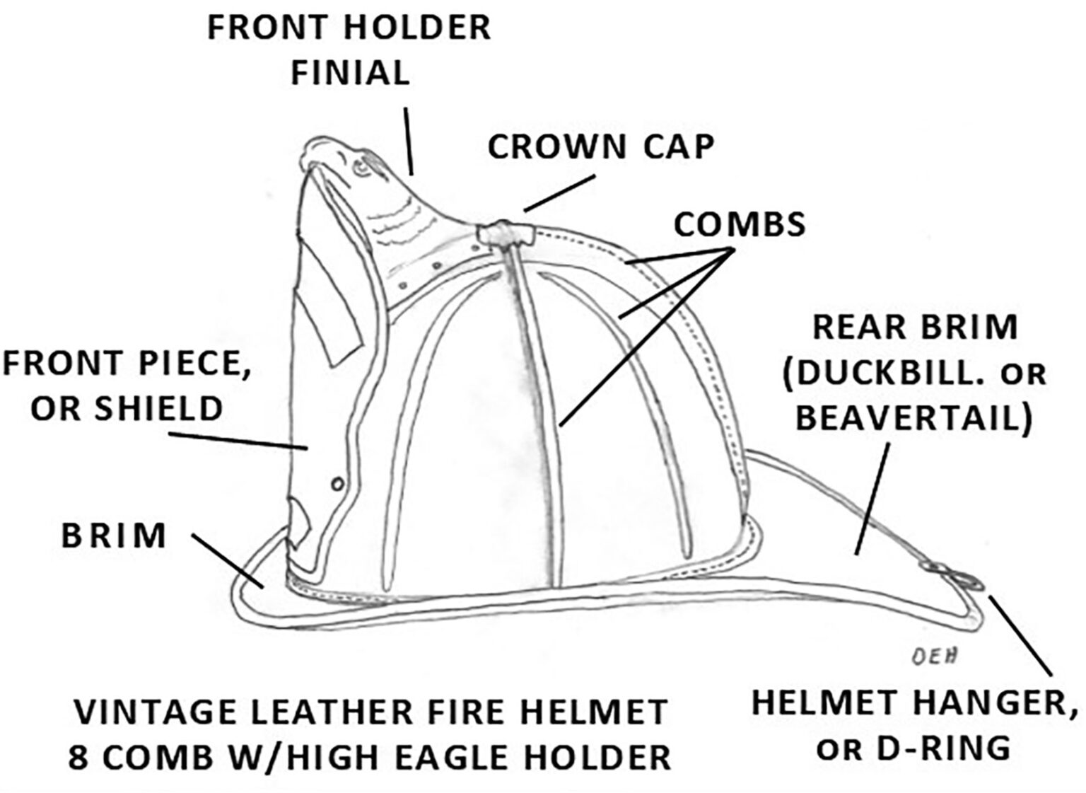 Leather Fire Helmets F.F.A.M.